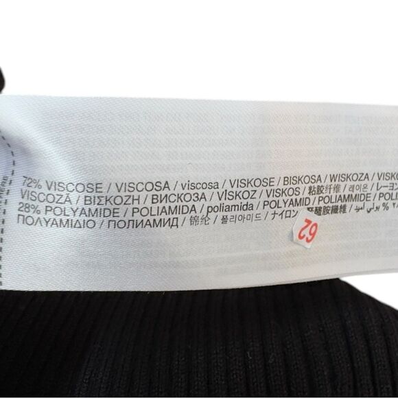 Mango Sleeveless Ribbed Knit Black Scallop Trim Neckline Tank Top. Medium. NWOT. - Picture 6 of 8